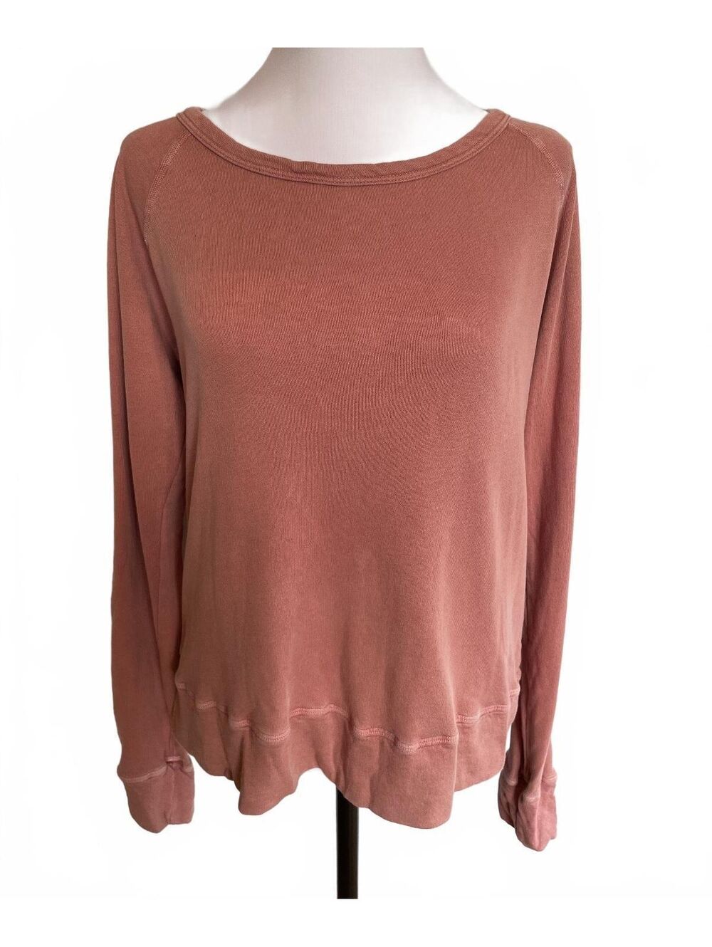James Perse Vintage French Terry Sweatshirt 3 L Dusty Rose West Coast Minimalist